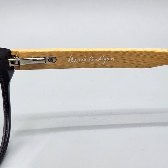 Derek Cardigan 7038 Matte Black Eyeglass Frames Bamboo Arms 48-21-145 140mm - Picture 5 of 12